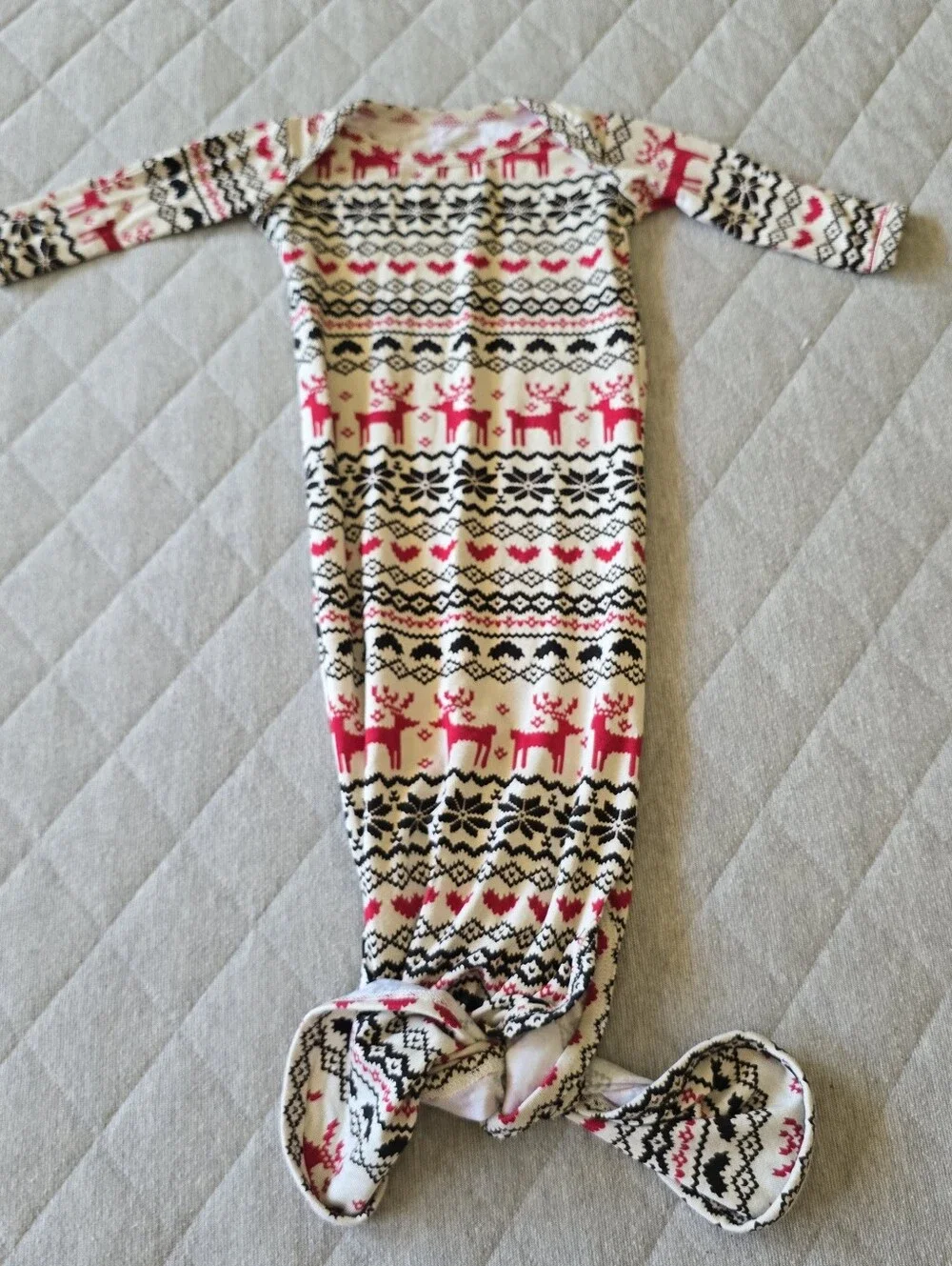 Milkmaid Goods Knotted Sleep Gown‎ Size 0-3 months Winter Reindeer
